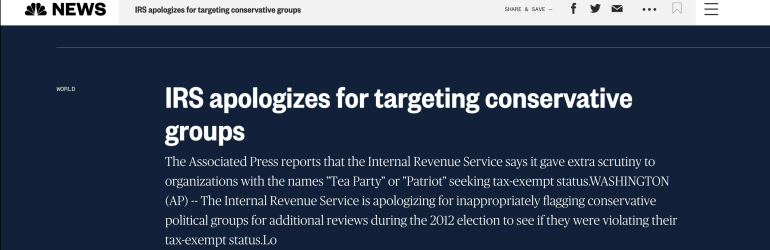 IRS Targeted Conservatives